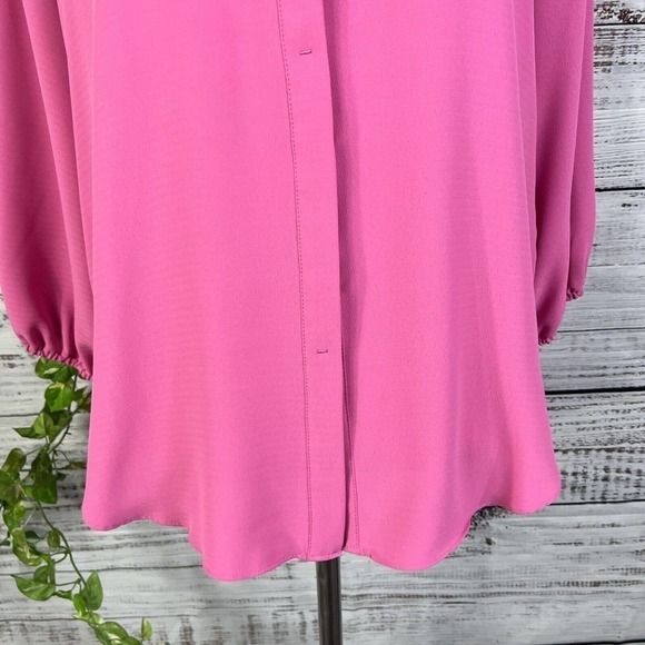 Gibson & Latimer Blouse Top size Small Rose PInk Mauve Lagenlook Wedding Modest - Picture 8 of 14